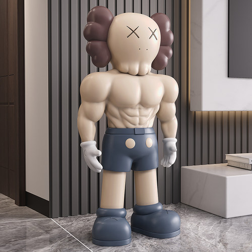 速发Kaws肌肉落地摆件居厅开视柜旁轻奢装饰新店电业乔迁新客礼物