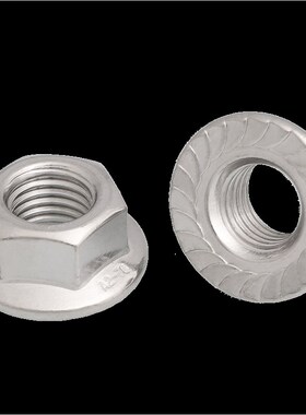 速发04/201锈6不/钢法兰螺母六角防滑带垫螺4帽防松螺帽M丝M5M20
