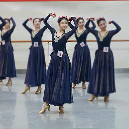 速发新疆维族舞蹈演场服考级练习服装维吾尔族舞成台人开出舞大摆