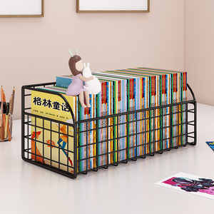 速发透明书立架学生课桌放收纳盒神器书儿桌上书架桌绘金属挡童宝