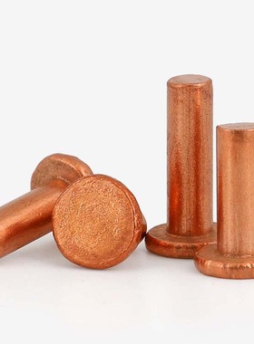 速发GB10紫铜扁平头铆钉敲击式实心铜钉卯4平帽M..5215M丁M5-M8