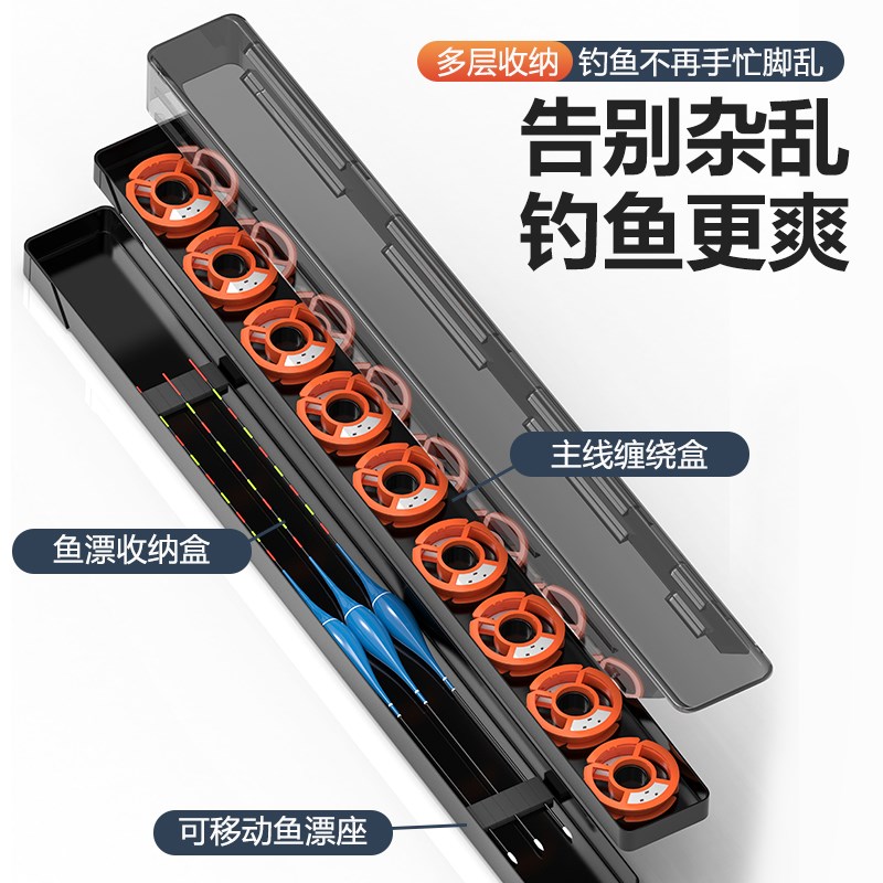 速发多功能大容量两用漂盒二合一主线盒双层硅胶主线轴收纳盒渔具