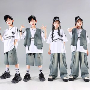 速发士儿街舞演出服男装嘻哈牛仔套孩少儿hiphop走秀孩爵少舞服装