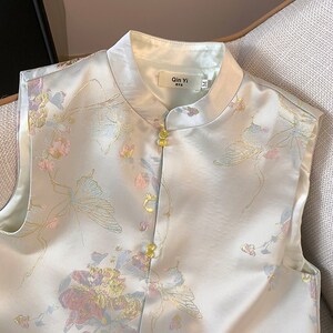 速发缎面新中式马甲外套款春秋唐装马夹背心外搭高端中国风无袖上