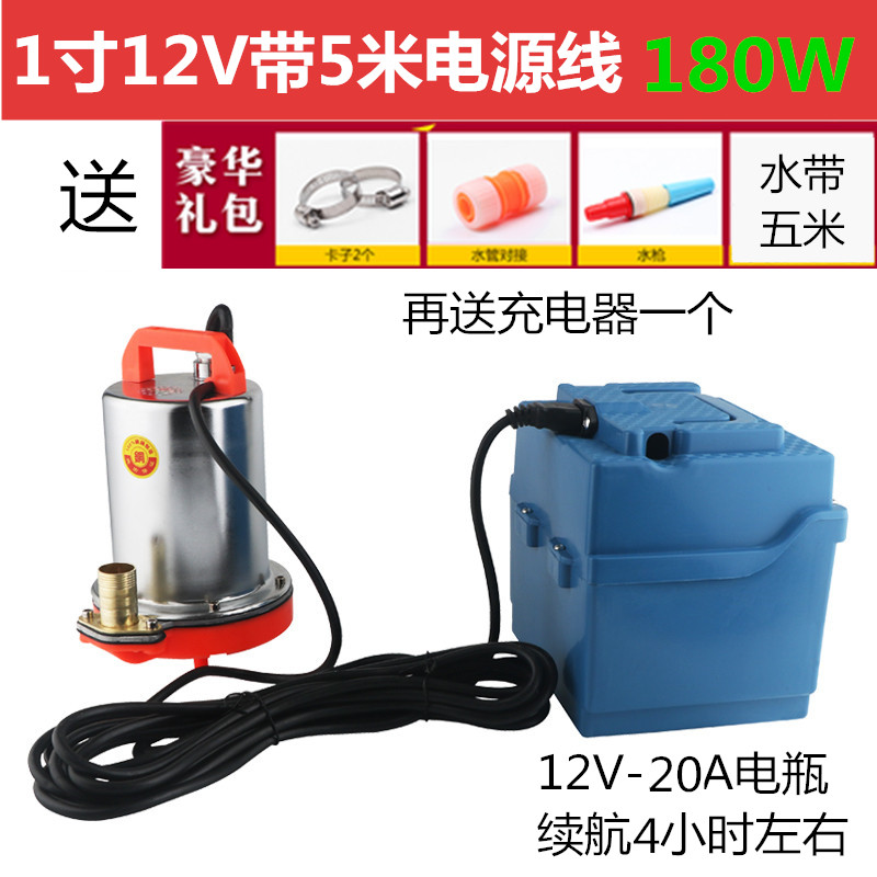 速发带电瓶车插头电泵抽水机抽水动24v48v60v电型家用农用小动12v
