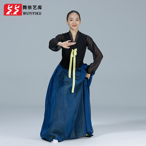 速发朝鲜族舞裙片装练功服朝鲜练习裙蓬蓬半身蹈一服裙