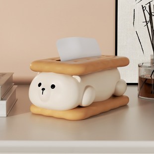 速发创意桌盒巾陶瓷高级感收纳盒可爱茶几餐纸客厅轻奢抽纸盒