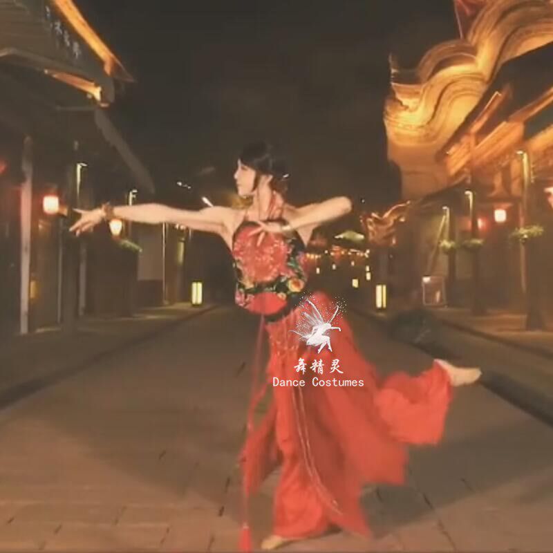 速发新款古典舞演出服孙科同款惊鸿一面古风舞蹈服飘逸表演服半壶