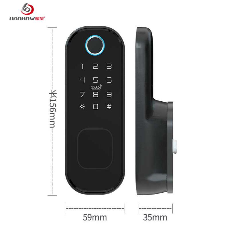 tuya通用牛头锁木门铁门锁免布线遥控刷卡出租房家用老式防盗门锁