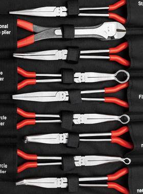 金阳钳子加长尖嘴钳夹持钳尖咀钳长嘴钳子275mm加长柄弯嘴垃圾钳