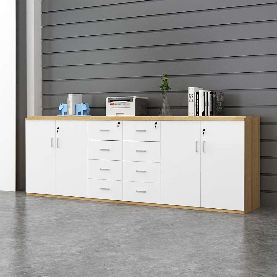 ft办公室文件柜矮柜木质储物柜档案柜带锁资料柜收纳柜子长条柜地