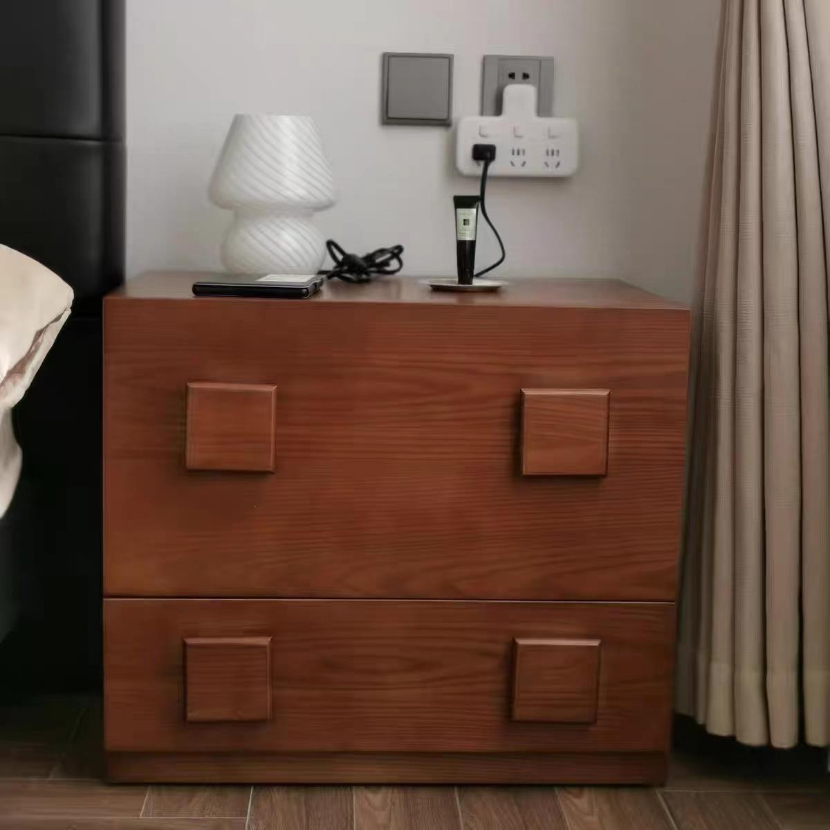 北欧实木复古柜中古抽屉柜组合收纳电视柜日式床头储物柜山野