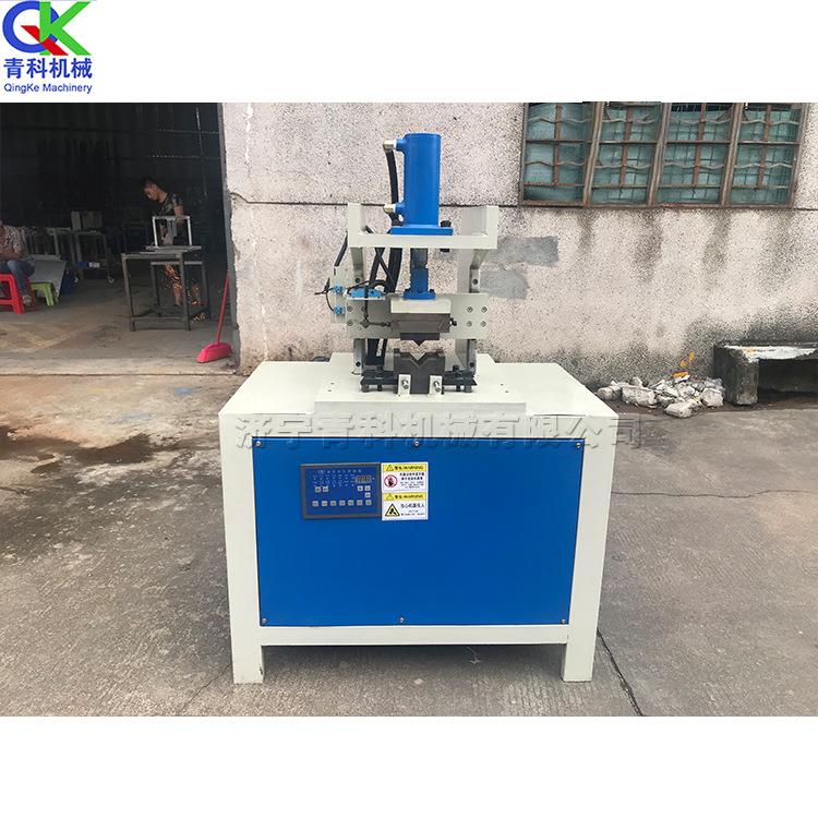 小型液压钢管折角机建筑配件冲斜弧口设备不锈钢管裁角冲孔机