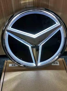 奔驰改装发光灯标LED中网大标ABCESGLKMLGLCGLE级镜面车标