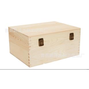松木小木箱33 16.5cm木盒带绳索手柄套3棕色木箱带黑板