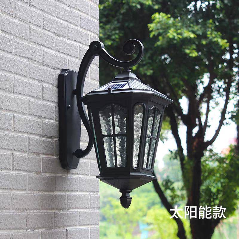 欧式户外防水壁灯室外太阳能别墅庭院过道露台大门外墙阳台围墙灯