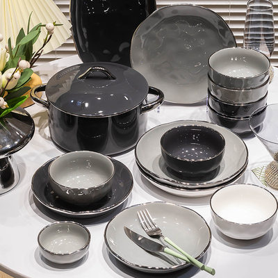 SONICE碗碟套装家用北欧轻奢碗盘碗筷饭碗大号汤碗陶瓷餐具单个