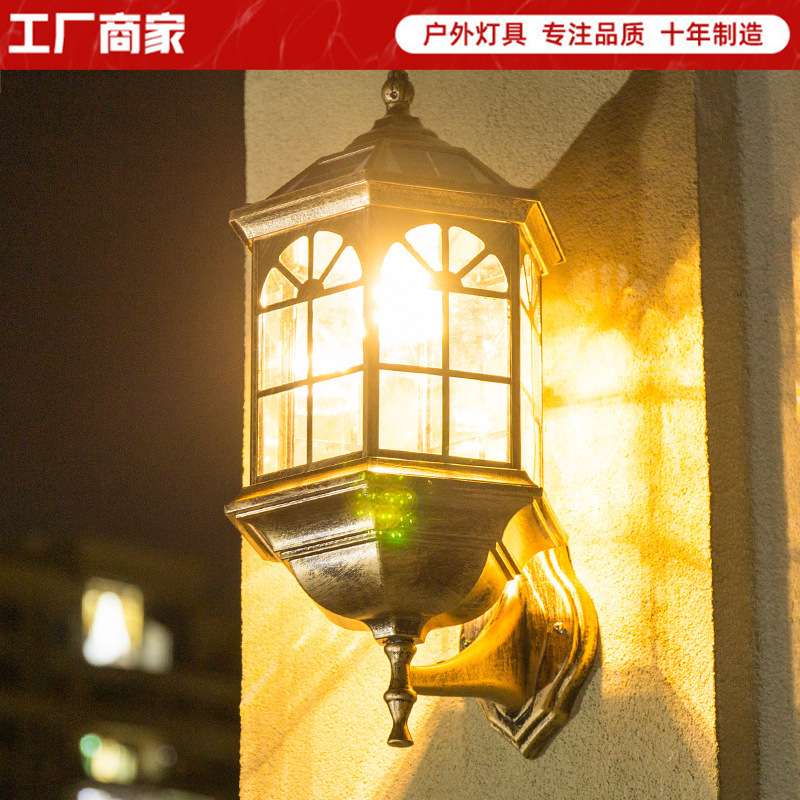 直销欧式户外防水超亮别墅花园走廊墙壁景观灯太阳能庭院壁灯