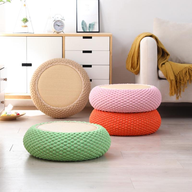 日式榻榻米蒲团家用地上垫子加厚打坐垫禅修垫茶道编织客厅坐垫