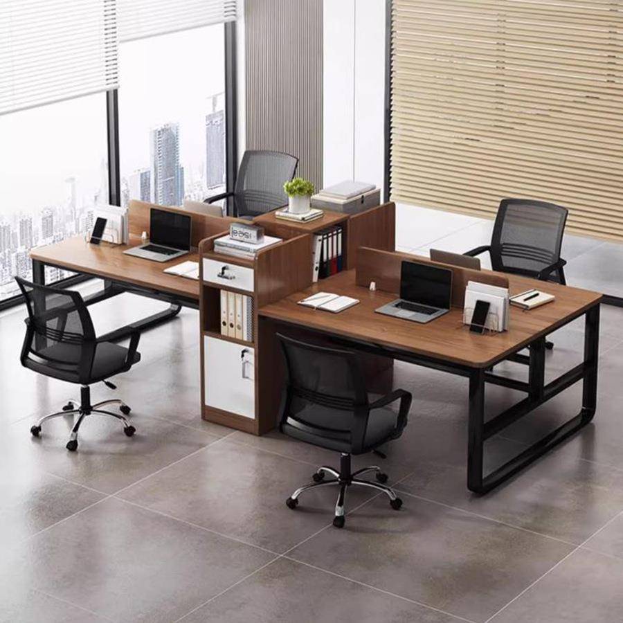 职员办公桌简约现代办公室家具员工工位简易24四人位桌椅组合桌子