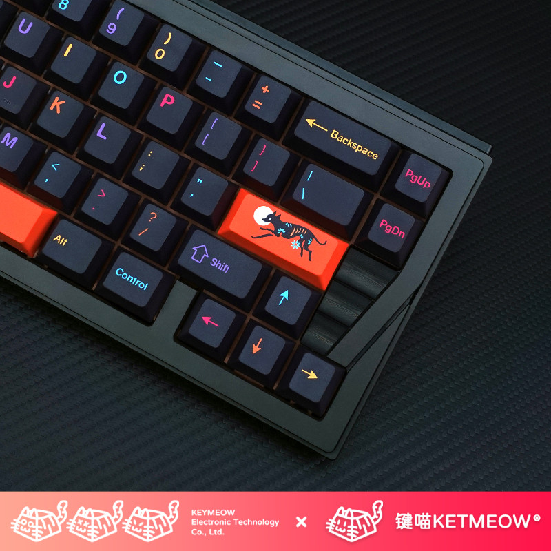地下世界主题原厂高度热升华143键哥特风热升华机械键盘键帽键喵