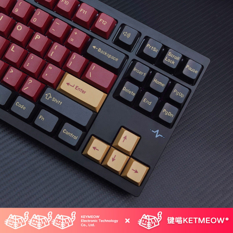 键喵红武士主题二色键帽原厂高度