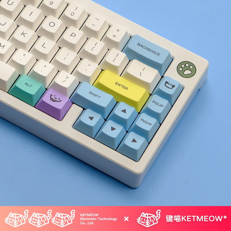 粉笔主题键帽原厂高度144键简约热升华机械键盘键帽键喵KEYMEOW