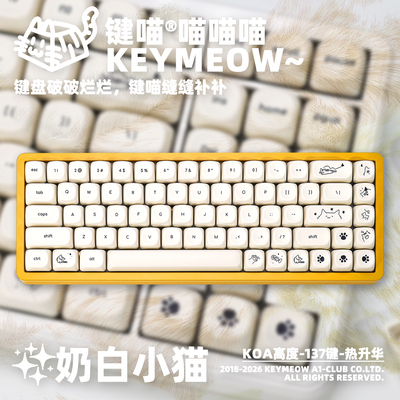 键喵极简奶白小猫球帽