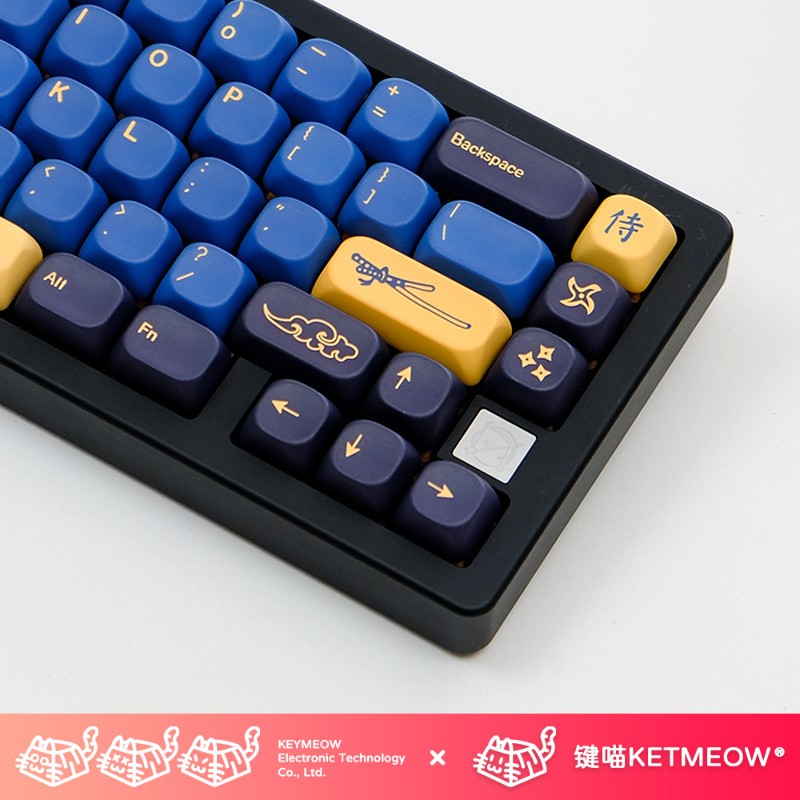 键喵蓝武士主题蓝黑配色键帽