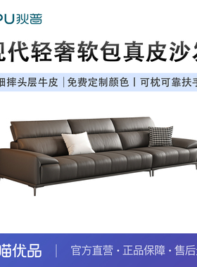 狄普 DYP-D1006 真皮沙发大象耳朵现代简约客厅头层牛皮直排沙发