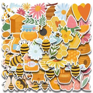 Honey Bee Flower 50pcs For Cartoon Stickers Luggage贴纸 Cute