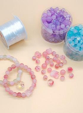 Glass scattered beads diy bracelet necklace accessories