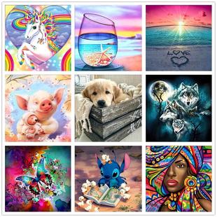 Flower Full Round Landscape Painting Beach Gift Diamond