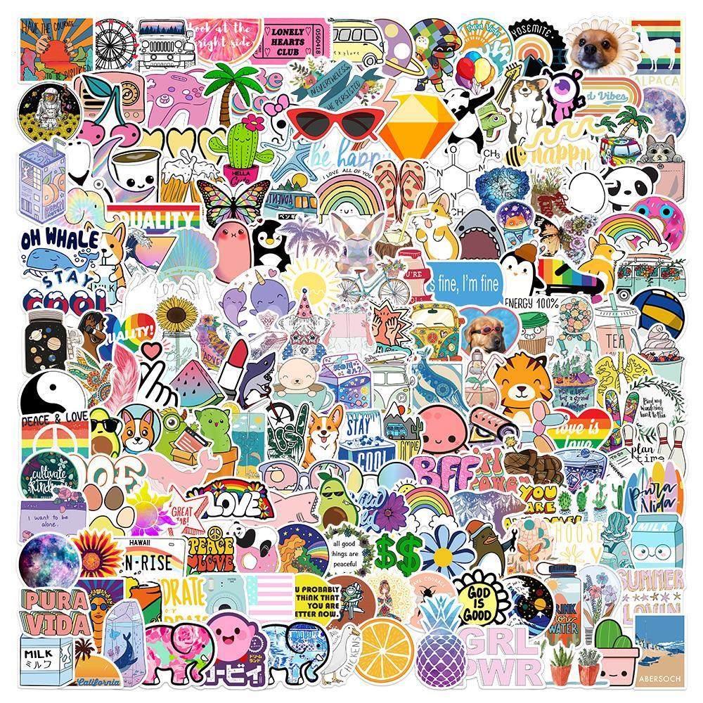 Cartoon VSCO Stickers For Grils 50/100/200Pcs卡通贴纸不干胶