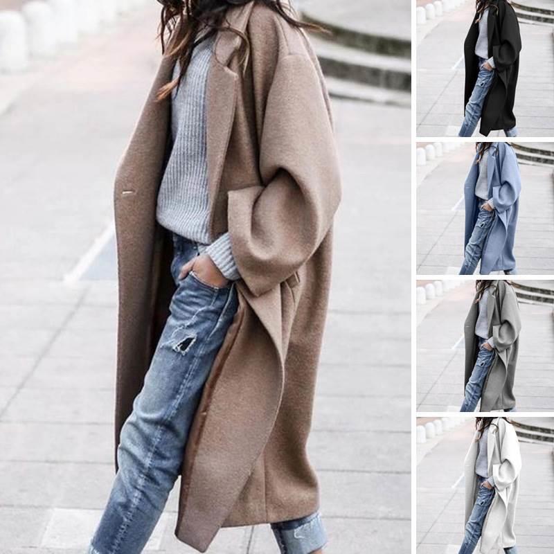 S-4XL plus size women's fall/winter woolen coat大码