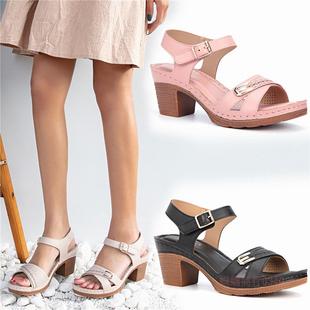 sizes high heel Women& metal plus thick buckle粗高 39;s