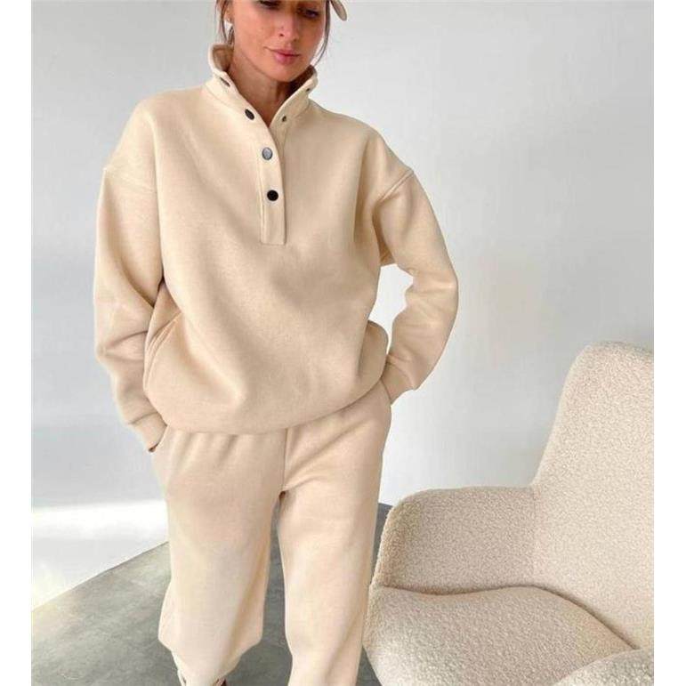 欧美休闲运动卫衣裤套装 Fleece Sweatshirt Pants Tracksuit Set