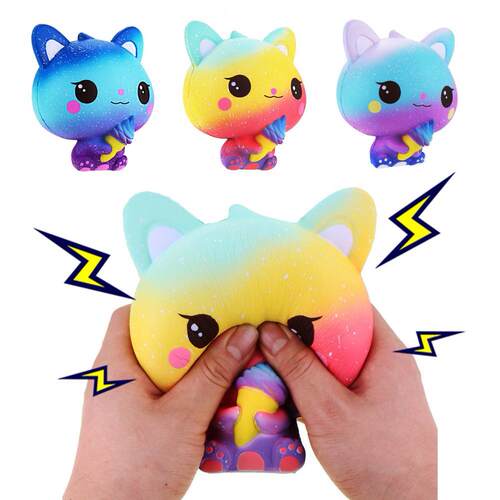 Kawaii Cat Squeeze Toys Squishi Toy Gradient Color Animal Sq