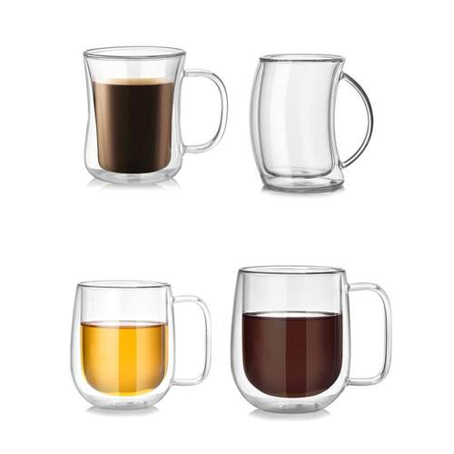 Heat Resistant Double Wall Glass Cup 80/150/250/350 Ml Beer