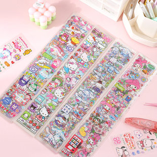 60大张三丽鸥手账贴纸卡通凯蒂猫防水透明帕恰狗手机电脑装 饰贴画
