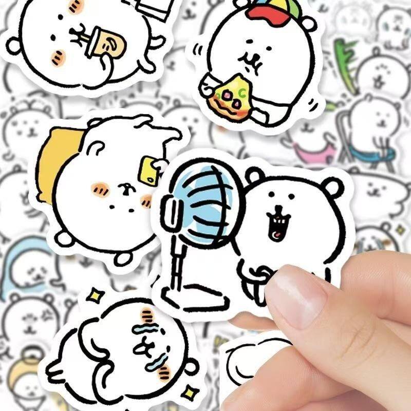 90张自嘲熊贴纸可爱卡通diy手账笔记本电脑行李箱手机壳素材装饰