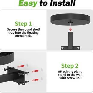 亚马逊3架件装壁挂ADI式植物，植框架墙面装饰物外圆形展室示架悬