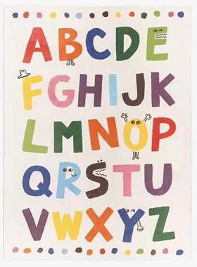 卡IBN地通加厚客厅地毯儿童益智地垫26个字床母毯长方卧室边可爱