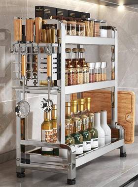 不锈厨钢收房置物架功能台面调料品架子调料多架调味21692罐调味