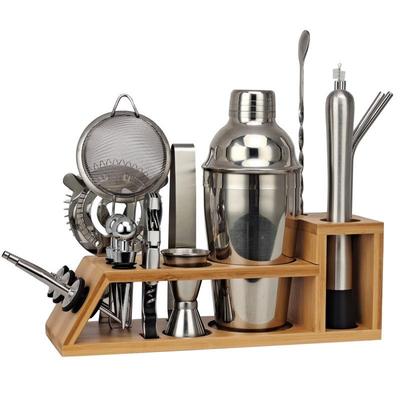 不锈钢调酒器创意架鸡尾酒竹摇9酒壶酒吧调酒工具套装1+1SAH件套