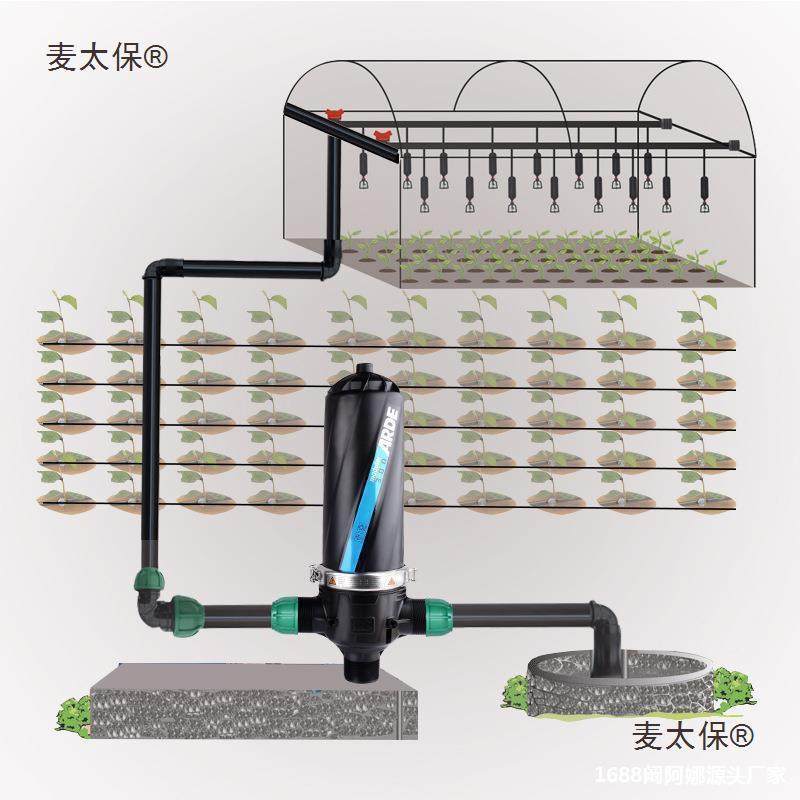 除沙井水河过WQY滤滤器农用灌溉碟片器可折水洗叠片滴灌果树麦太