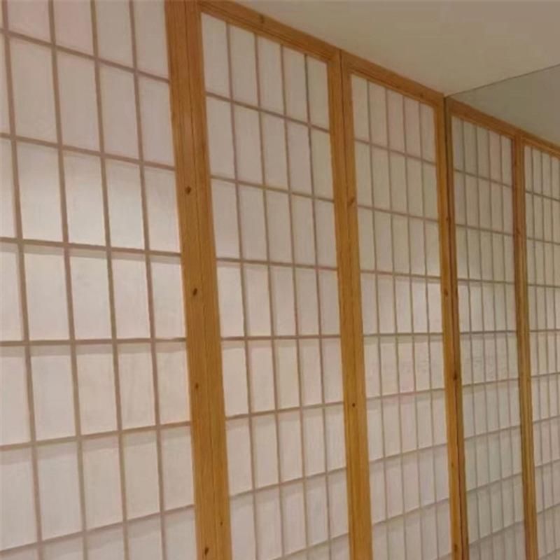 日式实木质屏风隔断花格玄关新中式实木折叠门推拉门餐厅民宿移门