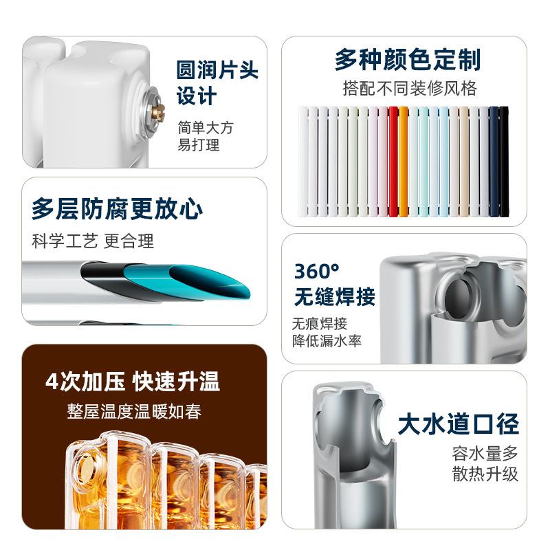暖气片热器5家0215钢二柱壁式取暖散器片挂用加厚水循环暖气片