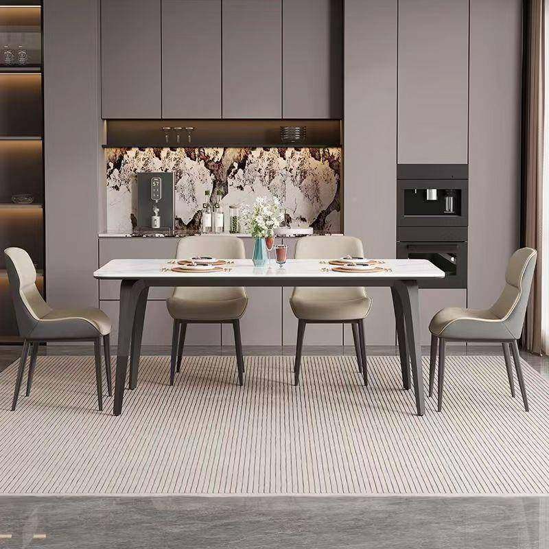 岩餐板桌椅家用小型轻奢简约长方WLE客形吃饭桌子厅现代新款方户