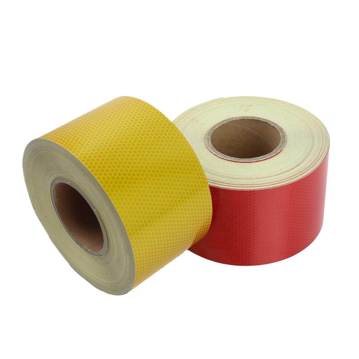 10CM高强级白黄晶格六贴边形光蜂窝状反膜红BGP胶带反光纸